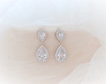 Vintage Inspired Long Crystal Bridal Earrings, Bridal Earrings, Dangle Earring