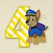 SALE! Paw Patrol Chase Fourth birthday applique embroidery design, Paw Patrol Machine Embroidery Designs, Embroidery designs baby, #070