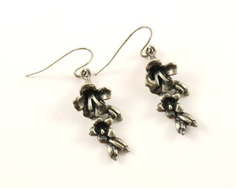 Vintage Sea Shell Design Dangling Earrings Sterling Silver ER 159