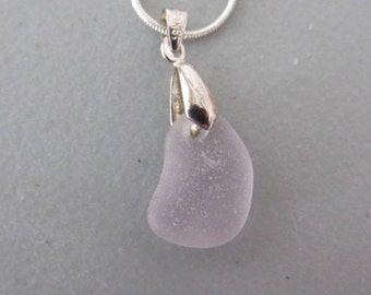 Lavender Beach Glass Pendant, Purple Sea Glass Jewelry, Beach Glass Jewelry, Seaglass Necklace