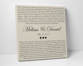 Wedding Vows Print, Valentines Day Gift