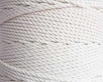 5mm cotton rope 100 m nautical rope Soft rope for your DIY, crafts or macrame projects. Macrame cord. Macrame rope. Macrame cotton rope