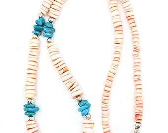 Turquoise and Shell Necklace