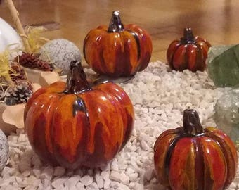Ceramic pumpkin decorative vegetable gourd from clay garbuz