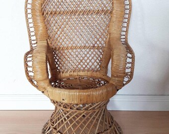 Rattan Peacock Chair for Kids