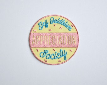 Iron on patch // Jeff Goldblum Appreciation Society // Funny embroidered patch for jacket