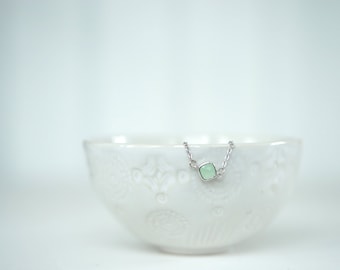 Mint Green Gem and Silver Bracelet