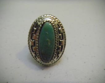 Vintage Southwestern Design Carolyn Pollack Relios Sterling Silver Ring Turquoise Size 10