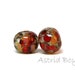 Red Mosaic - artisan lampwork beads - Free USA Shipping - Pantone 2018 - Spiced Apple - Blooming Dahlia -Colors for your Spring Fashion