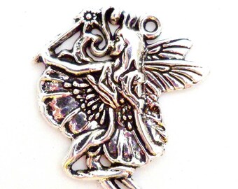 x 1 large fairy Elf 36 mm x 28 mm pendant