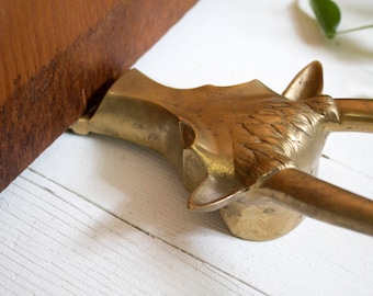 Longhorn Bull Doorstop / Boot Remover - Vintage Brass