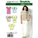 Kimono Sleeve Top Pattern Simplicity 2596 Easy Pullover Top In Two Lengths Short Sleeve Round Neck Womens Size 14 to 22 Sewing Pattern UNCUT