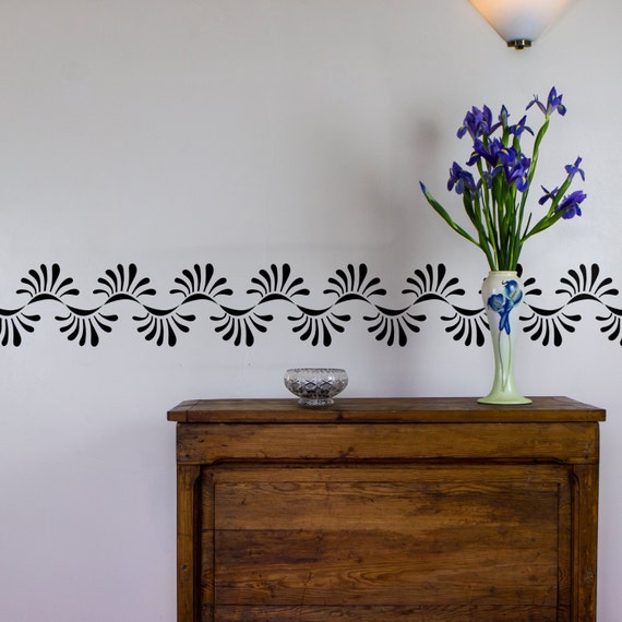 Curved Pattern Vinyl Wall Decal Border for Interior Design