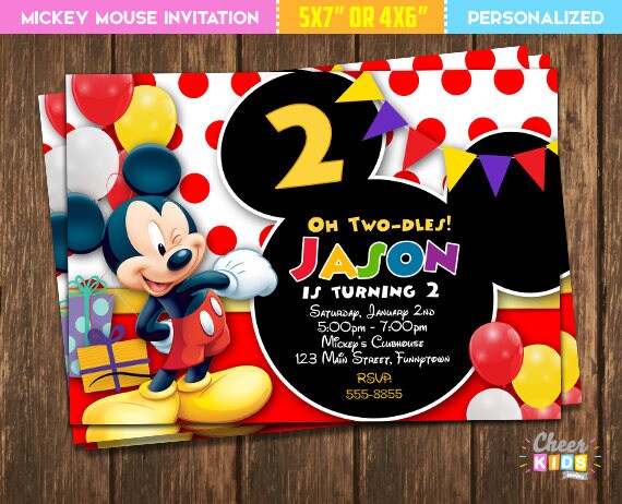 sale mickey mouse invitation mickey mouse invite digital micky mouse invitations