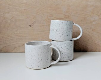 Handmade Mug | Pottery Mugs | Speckled Pottery | Coffee Cup | White Mug | Ceramic Mugs