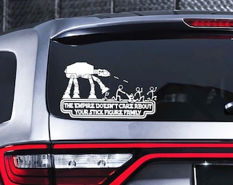 Star Wars Stick Figure Family Car Decal Star Wars Vinyl Decal The Empire Doesn't Care About Stick Figure Family Sticker For Laptop