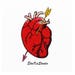 Arrow Through an Anatomical Heart embroidered Iron-On applique patch, embellishment, red heart patch
