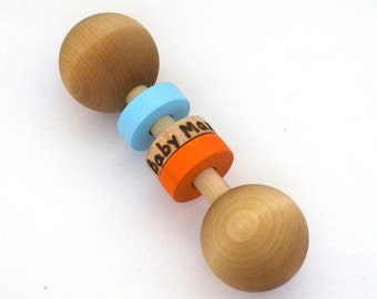 Baby Rattle - Personalized Baby Toy - Wooden Rattle - Waldorf - Teething Toy