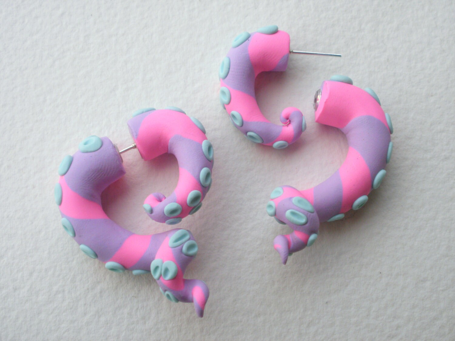Pastel Sea Monster Tentacle Fake Gauge Earring Octopus