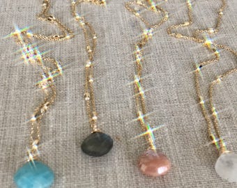 Mekena necklace- amazonite (far left)