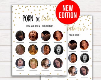 Porn or Labour, Labor or Porn Game, Porn or Labor Baby Shower Game, Labour or Lovin, Porn or Labour, Funny Baby Shower, Porn or Labour, GG01
