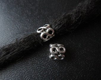 5PCS number 8*5 sides Silver Dreadlock beads dread Hair Braid Jewelry Accessories 5mm hole