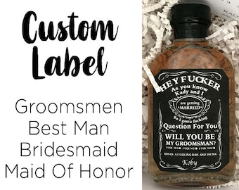 Personalized Custom Whiskey Bottle Label | Groomsmen, Best Man, Bridesmaid, Maid Of Honor, Bachelor Party, Wedding, Birthday, Whiskey Label