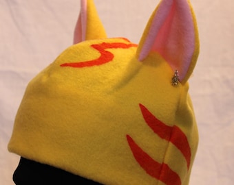 Tabby Cat Ear Hat - YELLOW & ORANGE