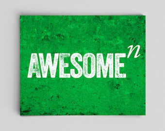 Typographic Print Math Print Awesome to the Nth Degree Teacher Gifts for Teachers Science Art Math Teacher Gifts for Math Teachers Awesome