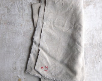 Old French linen tea towel