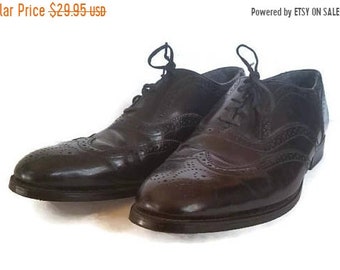 Nunn Bush, Men's dress shoes, mens wingtip oxford shoes, black leather wingtips, size 9 1/2 B wingtip oxford shoes, mad men shoes