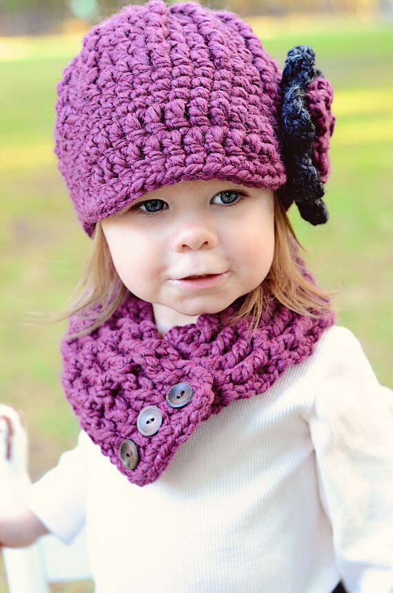 Purple Plum Girls Hat 4T to Preteen Toddler Girl Hat Purple