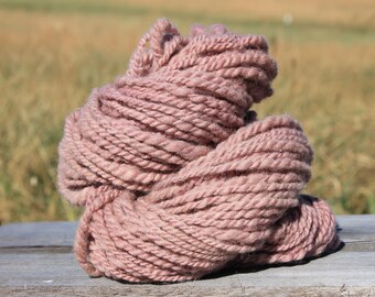 Bulky hand spun yarn, naturally dyed, knitting, weaving