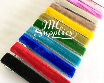 12 pcs,Alligator clip,lined alligator clip,partially lined clip,velvet lined clip,lined hair clip,cover hair clip.
