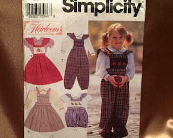 Oliver Goodin's Vintage Little Girl's Blouse, Overalls and Jumper Simplicity Classic Heirloom Sewing Pattern for Size 5-6X