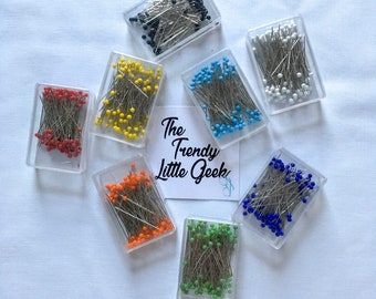 Glass Head Quilting Pins, Set of 100