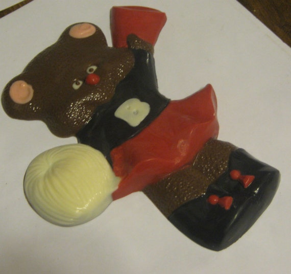 Solid chocolate cheerleader teddy bear candy or cake topper