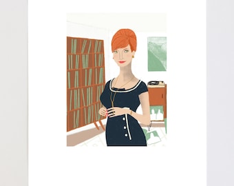 Joan Holloway Mad Men Portrait Illustration Art Print