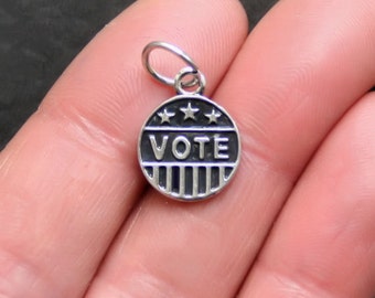 BULK 25 Vote Charms Antique Silver Tone Perfect for Election Year 2012 - SC576