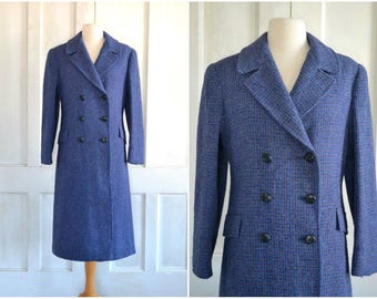 70s Harris Tweed Coat Purple Heather Wool Coat