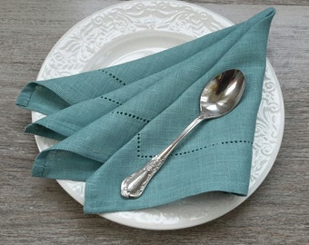 LINEN Napkins - STONE BLUE napkins - linen Napkin Set, Table napkin, table linen, wedding napkins, dinner napkins, cloth napkins