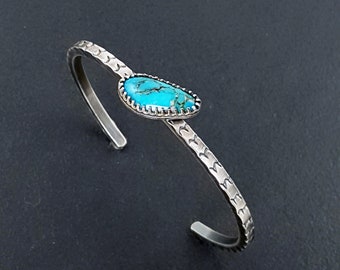 Turquoise Stacking Cuff, sterling silver, cuff bracelet, adjustable, michele grady, turquoise bracelet, turquoise cuff, blue stone cuff