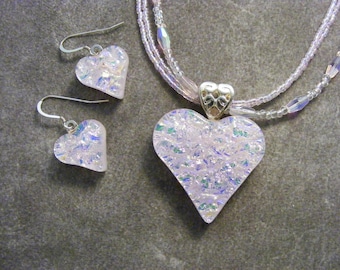 Pastel Pink Dichroic Heart