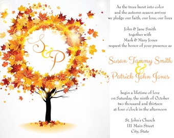 Fall Leaves Wedding Invitation package