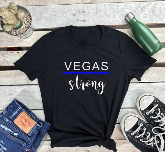 VEGAS STRONG Women's Short Sleeve TShirt ,Vegas Strong Police Support Tee Vegas Law Enforcement Back the Blue Shirt, Law Enforcement Support