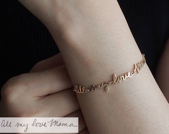 Actual Handwriting Bracelet / Signature Bracelet / Custom Handwriting Bracelet / Name Bracelet / Mother's Day Gift / Memorial jewelry - HB16