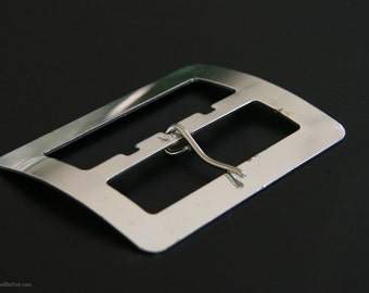 Silver-Finish Large Buckle (slightly damaged finish), Metal 3" x 4", for Belts, Accessories or Costumes!