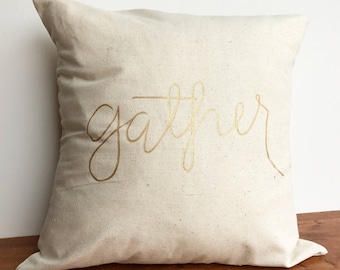 Fall decor- gather pillow, fall pillows, 18x18 inch pillow cover