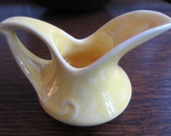 Yellow Small Ceramic Creamer/ Stoneware Creamer/ Individual Creamer/ Vintage Creamer/ Vintage Kitchen/ Collectible/ Pitcher/