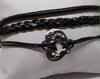 "I love you" women leather bracelet